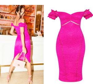 Fuschia Lace Dress